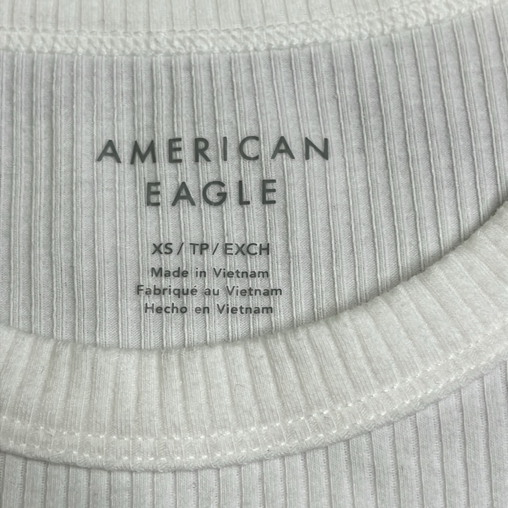 American Eagle Outfitters Hey Baby tee White Short Sleeve Tee Classic Crew Neck - Picture 2 of 9